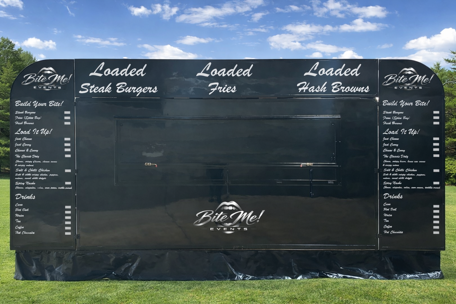 Bite Me food truck serving customers at an outdoor event